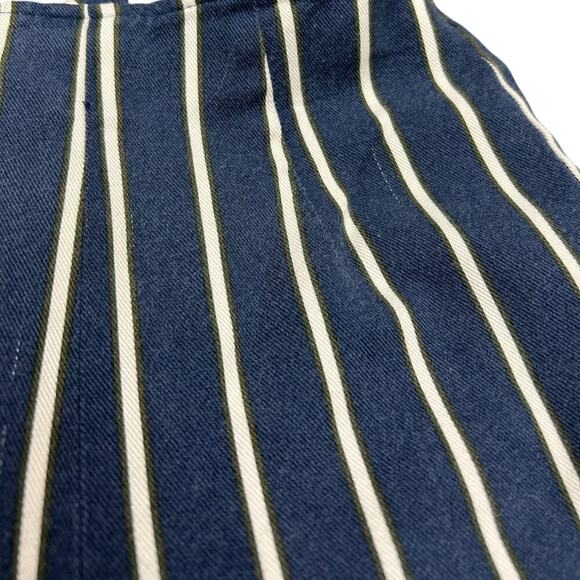 Reformation Marlon Pants Capone Stripe Blue White size 2 XS High Rise Crop - Picture 6 of 10